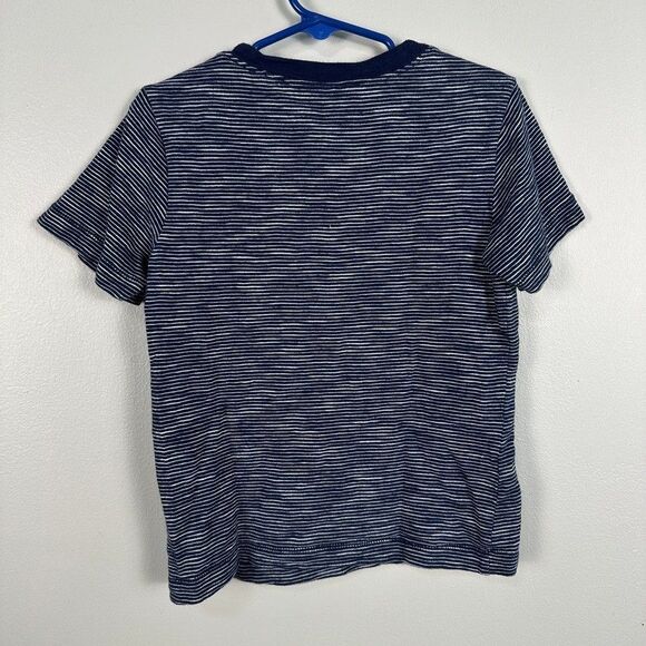 Janie and Jack Boys 4 Stripe Short Sleeve T-Shirt Blue Cotton - Picture 4 of 4